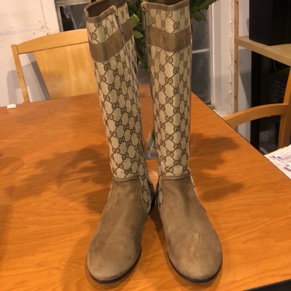 Gucci GG Monogram Marmont Tall Boots Super Rare - Picture 2 of 8